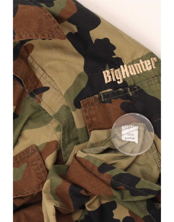 Big Hunter Mens Military Shirt Medium Multicoloured Camouflage Cotton