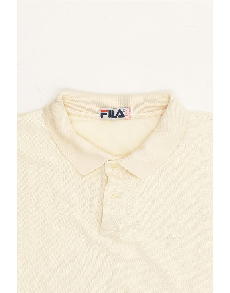 FILA Mens Polo Shirt IT 54 Large Off White Cotton | Vintage Fila | Thrift | Second-Hand Fila | Used Clothing | Messina Hembry 