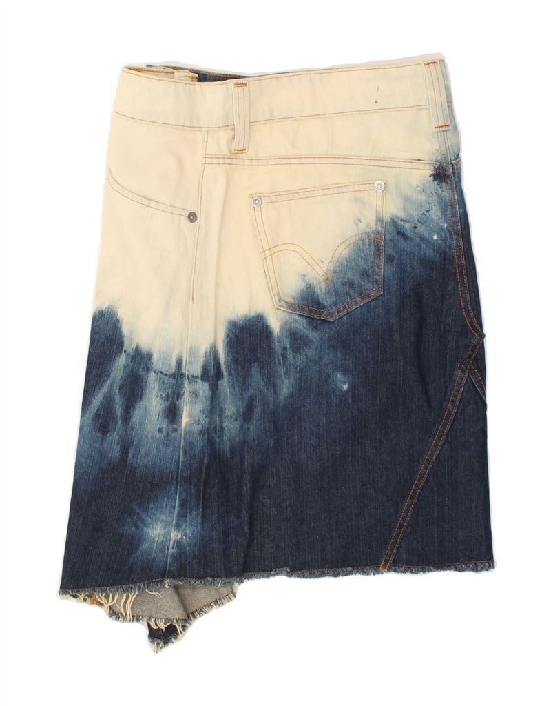 LEVI'S Womens Asymmetric Denim Skirt US 12 Large W34 Blue Colourblock | Vintage Levi's | Thrift | Second-Hand Levi's | Used Clothing | Messina Hembry 