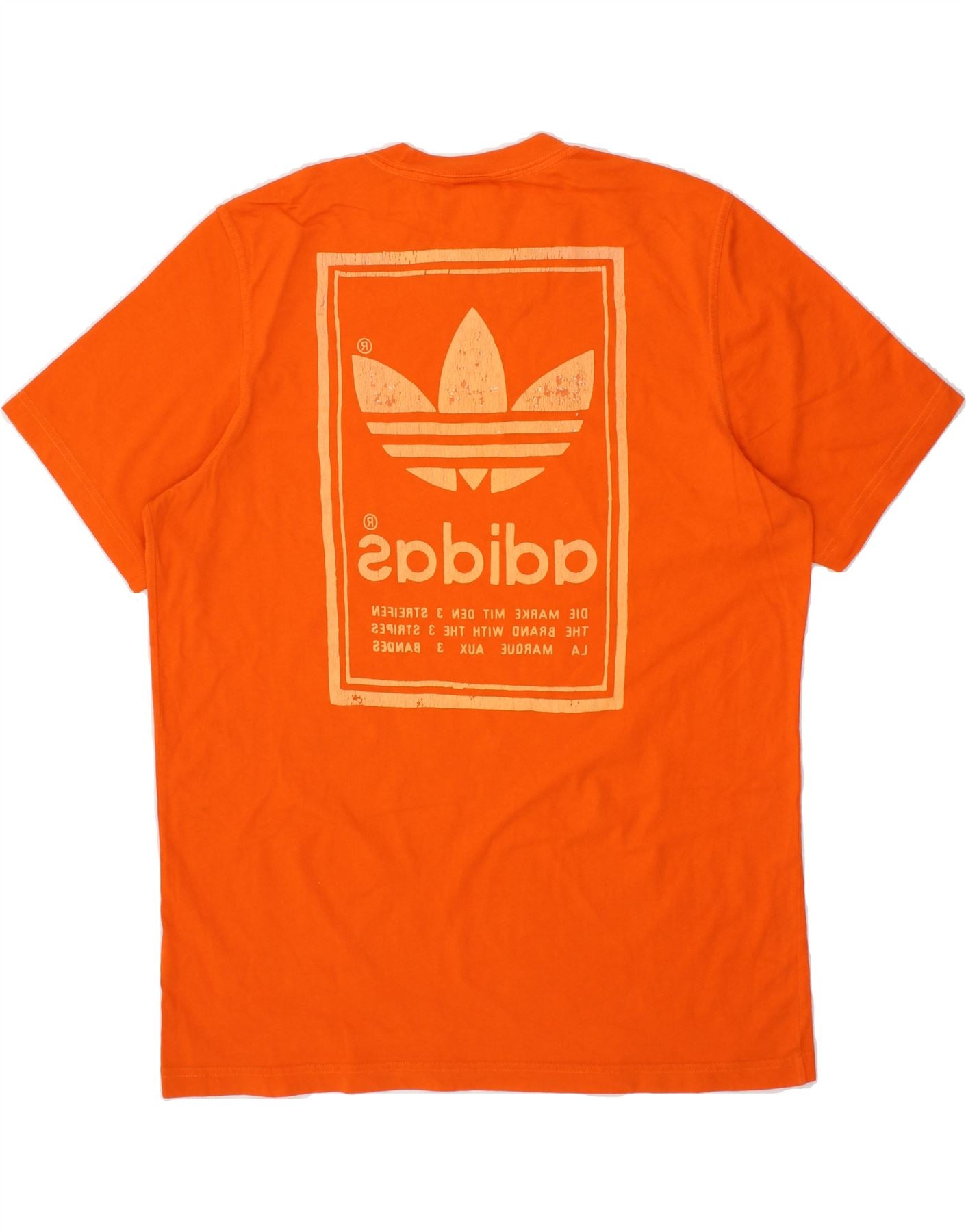 ADIDAS T shirt grafica da uomo in cotone arancione grande