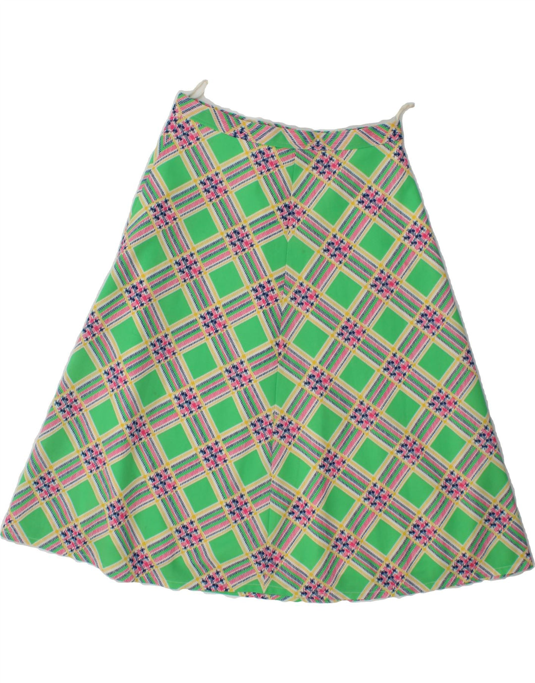 VINTAGE Womens A-Line Skirt W28 Medium Green Check Vintage Vintage and Second-Hand Vintage from Messina Hembry 
