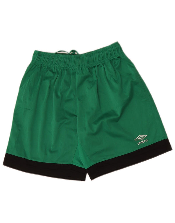 UMBRO Mens Sport Shorts Small  Green Colourblock Polyester