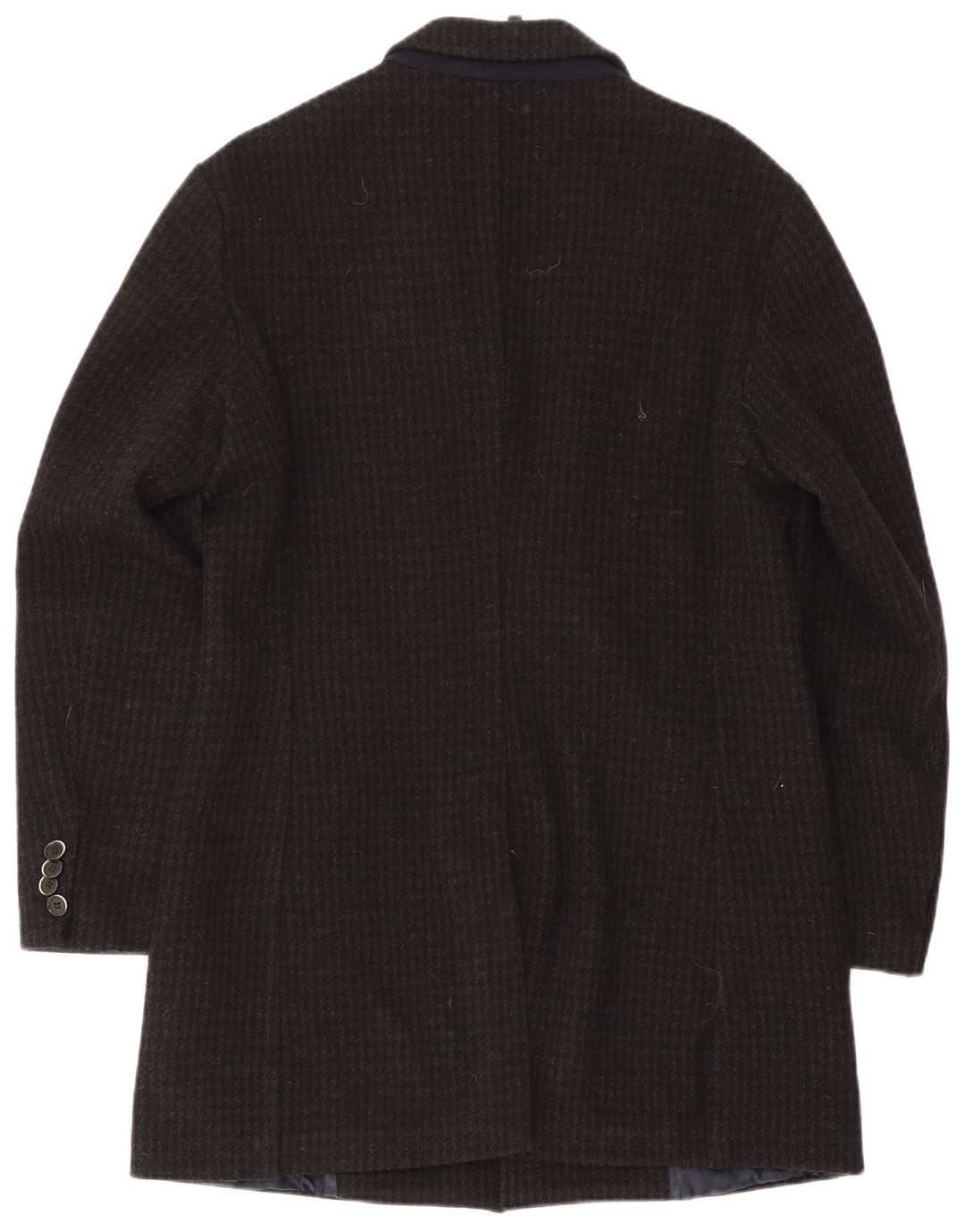 Liu Jo Mens Overcoat IT 50 Large Black Houndstooth Wool
