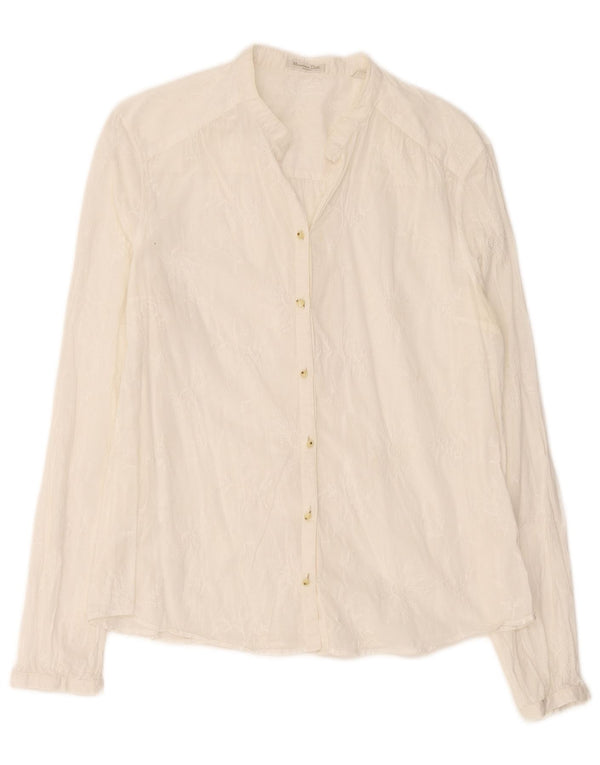 Massimo Dutti Womens Shirt EU 44 XL Off White Floral