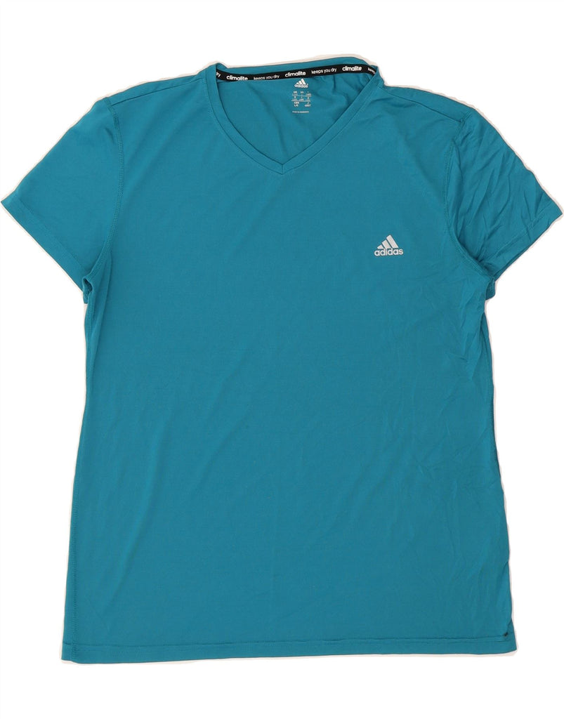 ADIDAS Womens Climalite T-Shirt Top UK 16/18 Large Blue Polyester Vintage Adidas and Second-Hand Adidas from Messina Hembry 