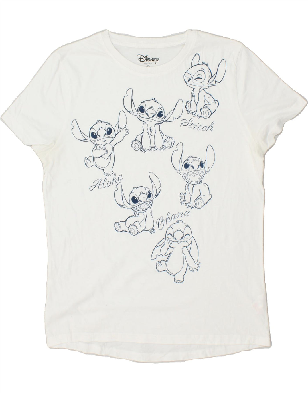 DISNEY Womens Stitch Oversized Graphic T-Shirt Top UK 8/10 Small White Vintage Disney and Second-Hand Disney from Messina Hembry 
