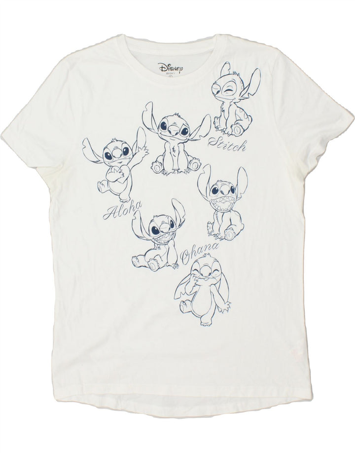 DISNEY Womens Stitch Oversized Graphic T-Shirt Top UK 8/10 Small White Vintage Disney and Second-Hand Disney from Messina Hembry 