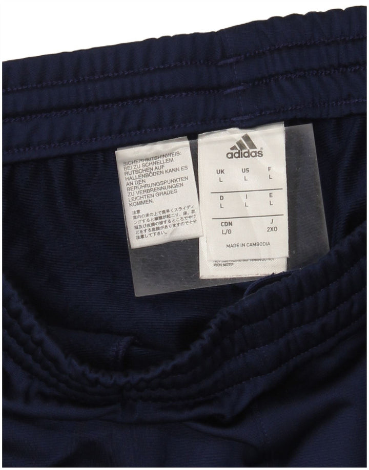 Adidas Womens Tracksuit Trousers UK 14 Large Navy Blue Polyester