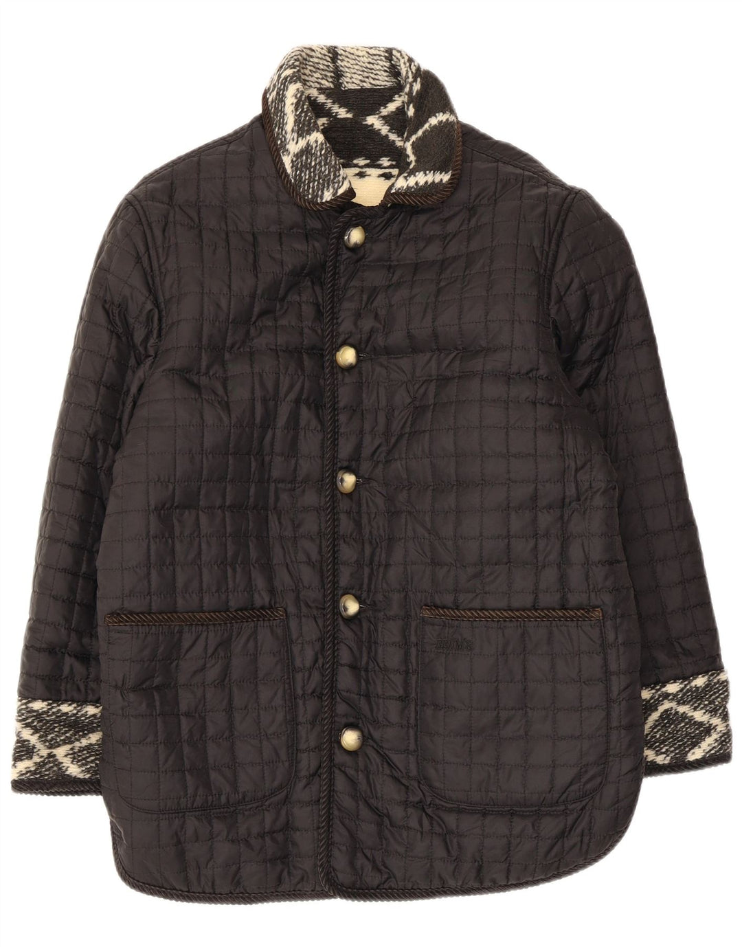 Brums Mens Quilted Jacket UK 38 Medium Black