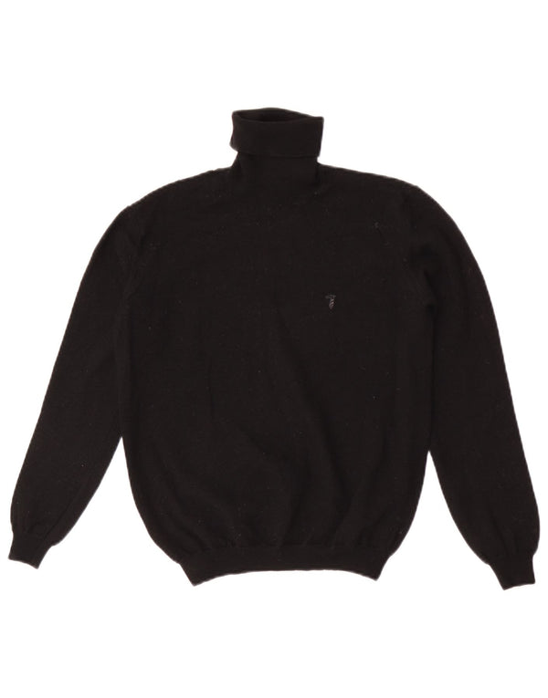 Trussardi Womens Crop Roll Neck Jumper Sweater UK 8 Small Black