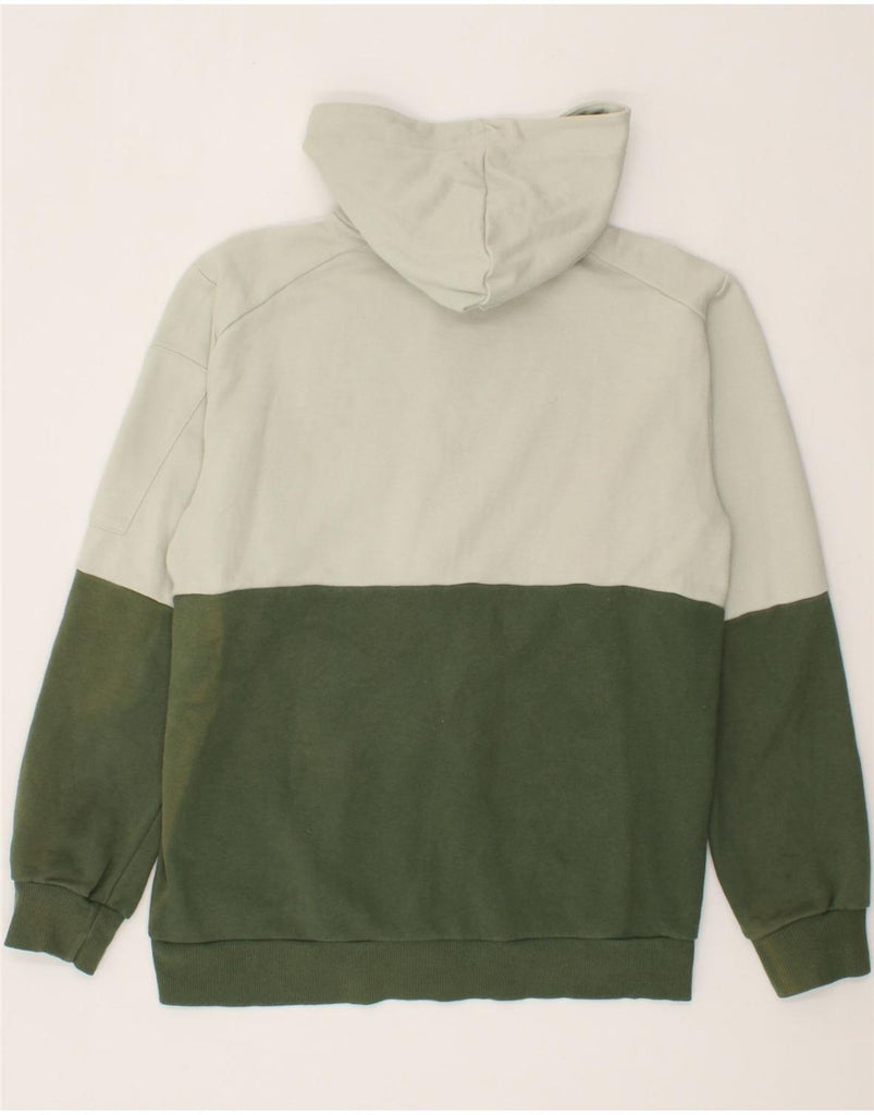 ADIDAS Mens Zip Hoodie Sweater Small Green Colourblock Cotton Vintage Adidas and Second-Hand Adidas from Messina Hembry 