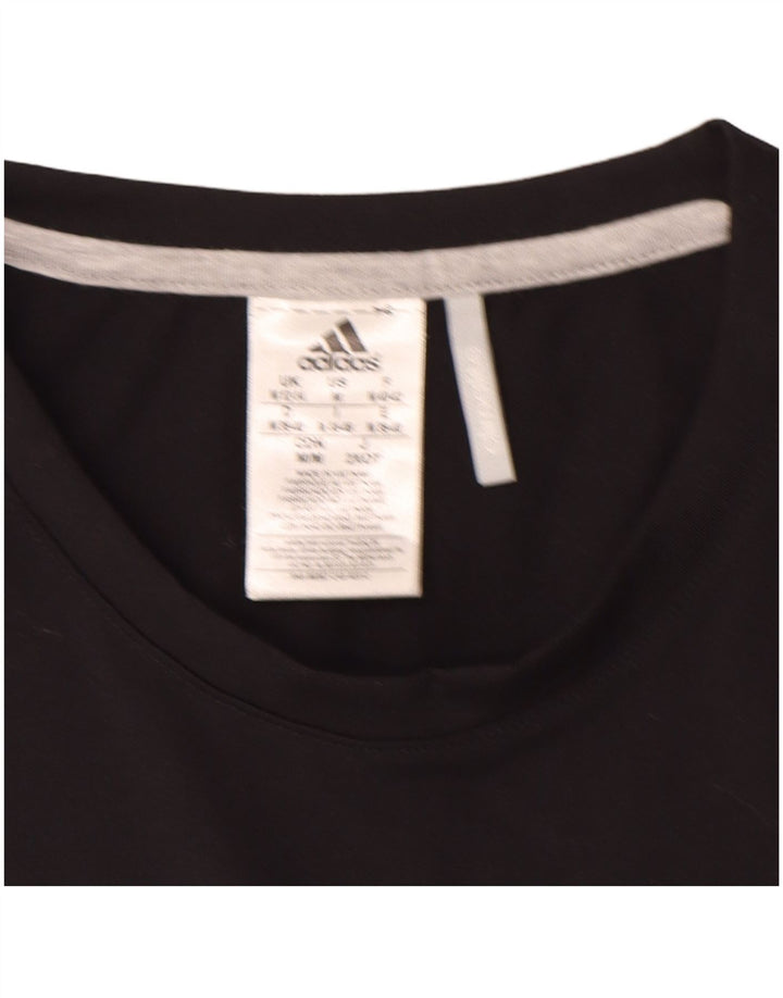 Adidas Womens Climalite T-Shirt Top UK 12/14 Medium Black Polyester