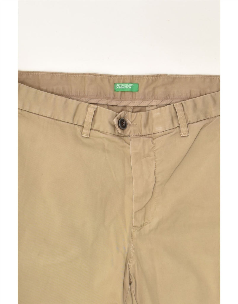 BENETTON Mens Slim Chino Trousers IT 50 Large W36 L30  Beige Cotton | Vintage Benetton | Thrift | Second-Hand Benetton | Used Clothing | Messina Hembry 