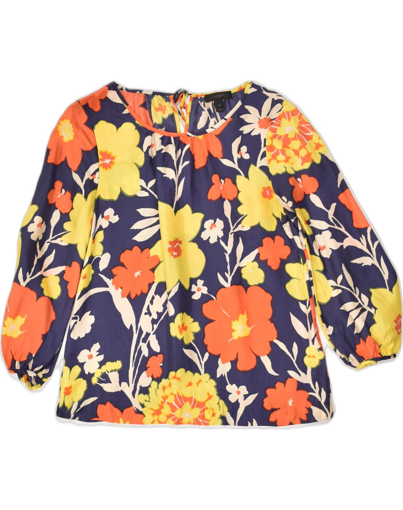 J. CREW Womens Oversized Blouse Top US 0 XS Multicoloured Floral Silk | Vintage J. Crew | Thrift | Second-Hand J. Crew | Used Clothing | Messina Hembry 