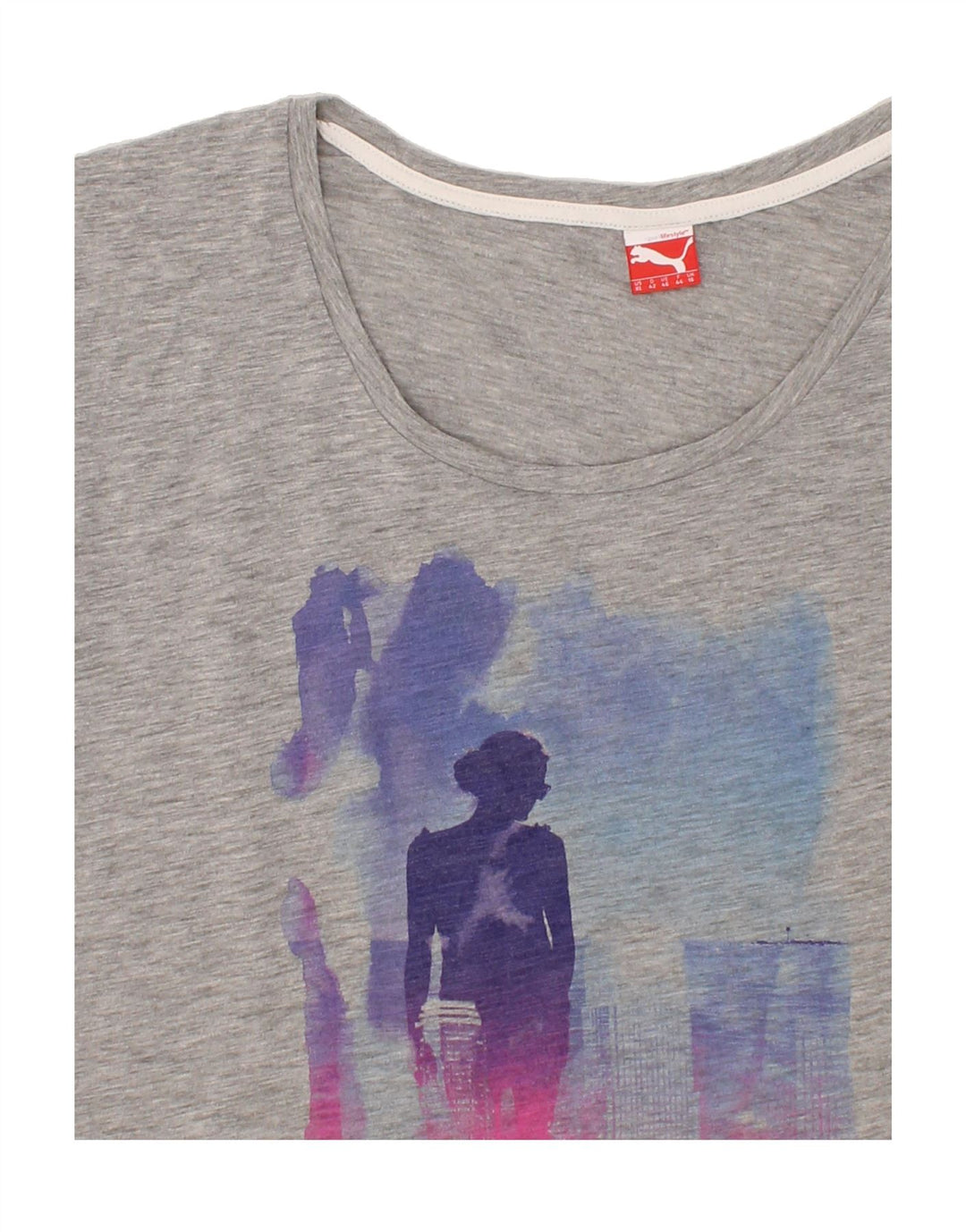 PUMA Womens Graphic T-Shirt Top UK 16 Large Grey Vintage Puma and Second-Hand Puma from Messina Hembry 