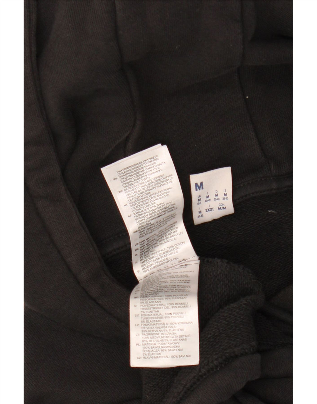 REEBOK Womens Crop Hoodie Jumper UK 12/14 Medium Black Cotton