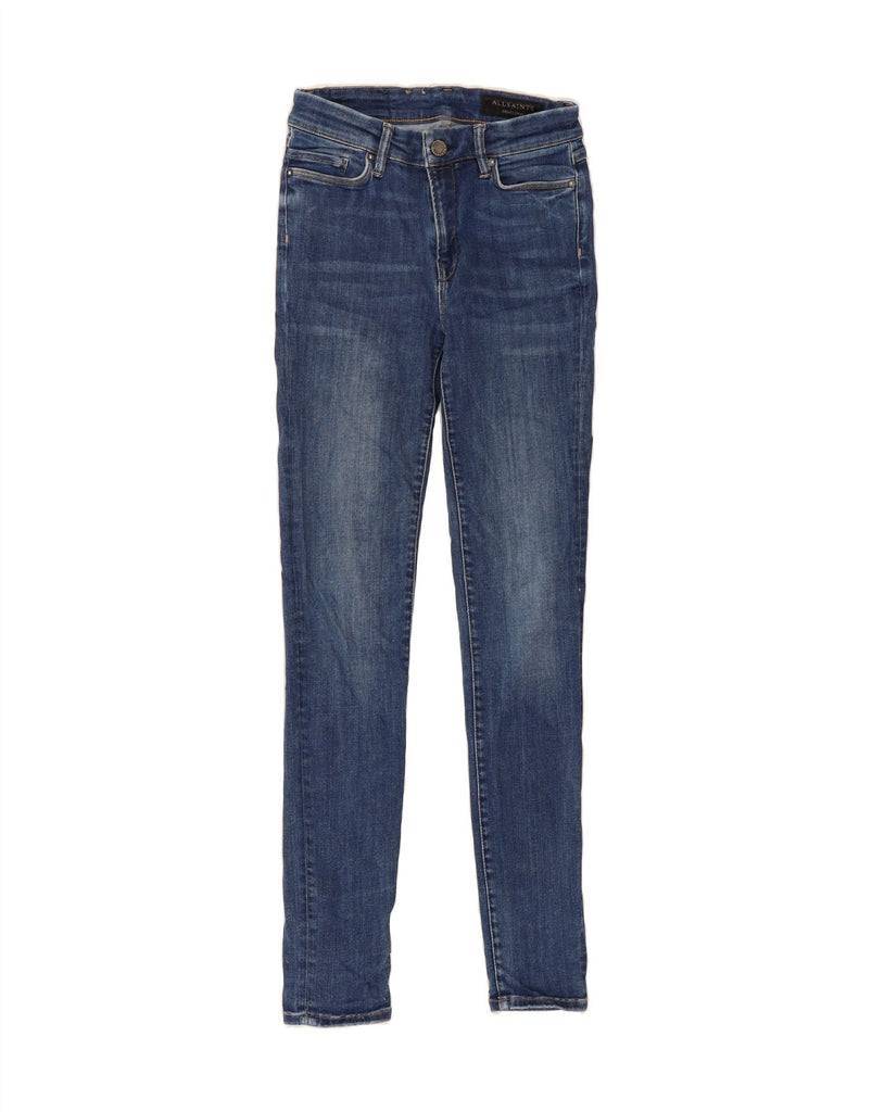 ALL SAINTS Womens Skinny Jeans W27 L29 Blue Cotton Vintage All Saints and Second-Hand All Saints from Messina Hembry 