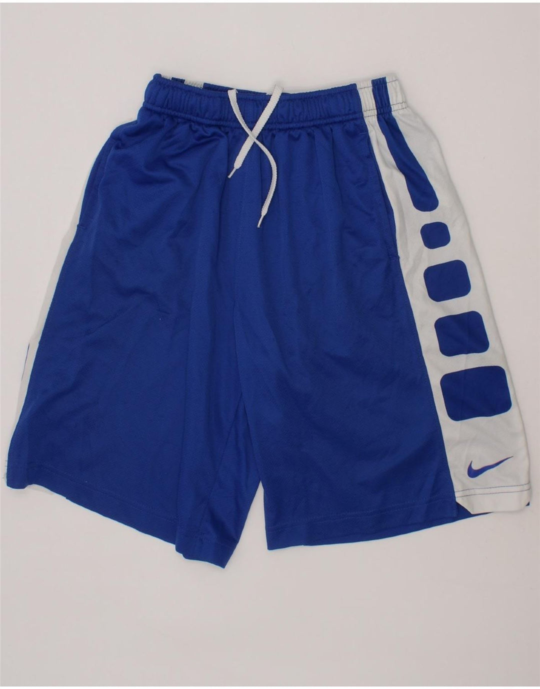 NIKE Boys Dri Fit Sport Shorts 10-11 Years Medium Blue Colourblock Vintage Nike and Second-Hand Nike from Messina Hembry 