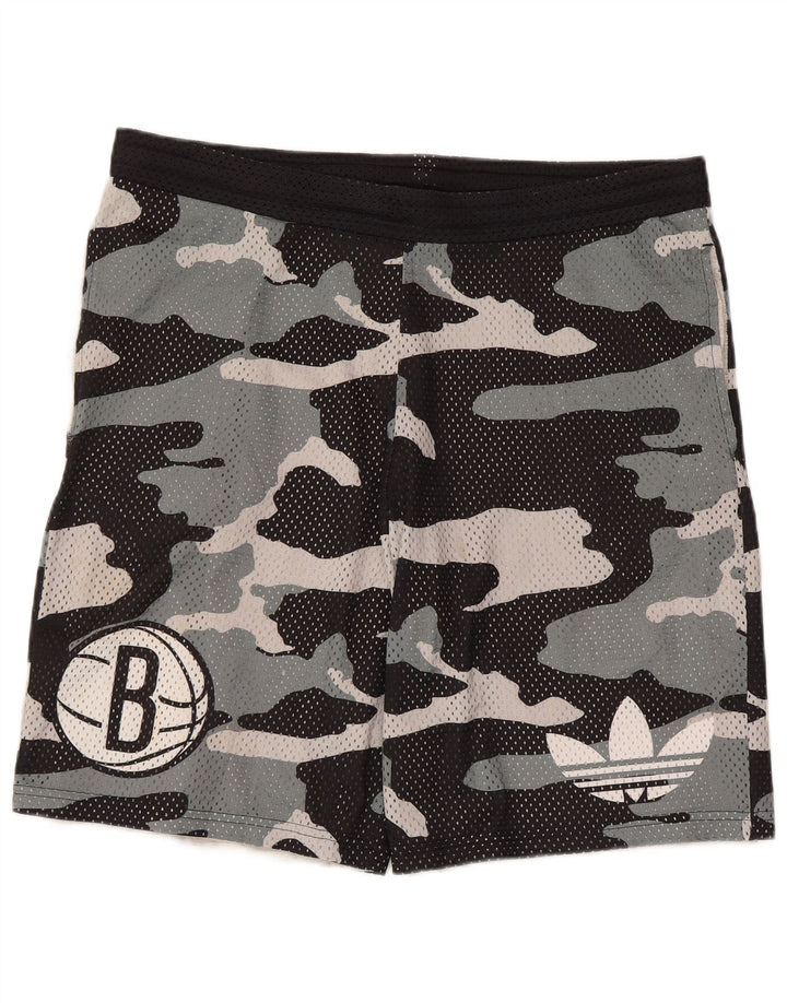 Adidas Mens Graphic Sport Shorts Medium Black Camouflage Polyester