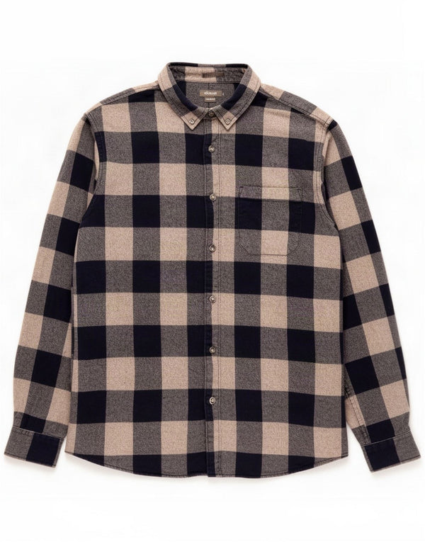 Eddie Bauer Mens Classic Fit Flannel Shirt Medium Navy Blue Gingham Cotton