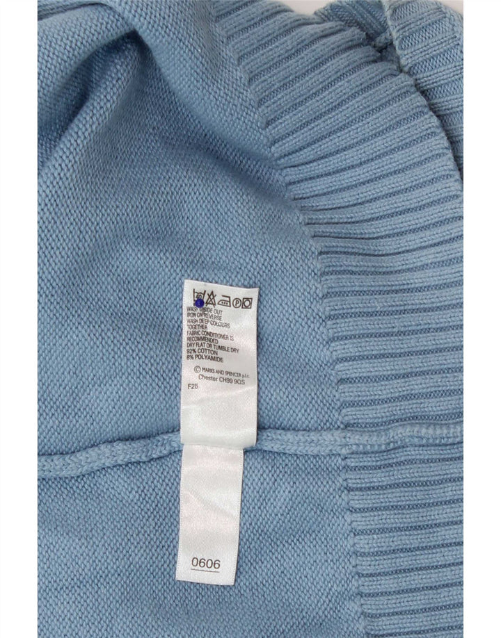 Marks & Spencer Mens Blue Harbour V-Neck Jumper Sweater Medium Cotton