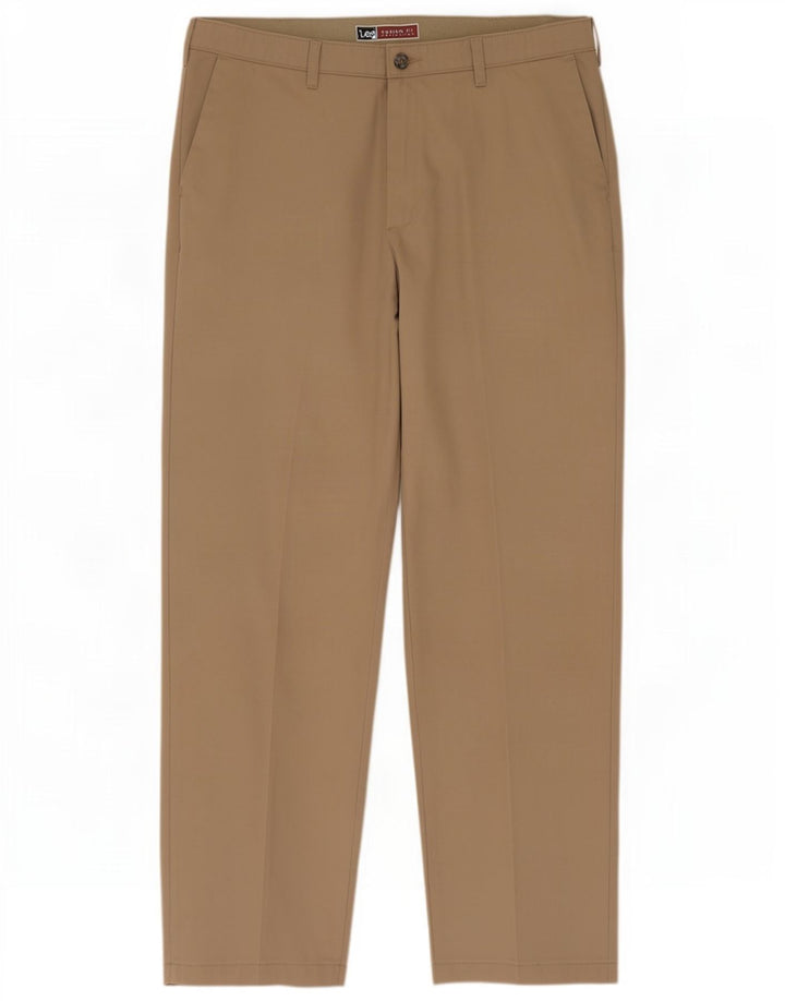 Lee Mens Custom Fit Chino Trousers W38 L32 Beige Cotton