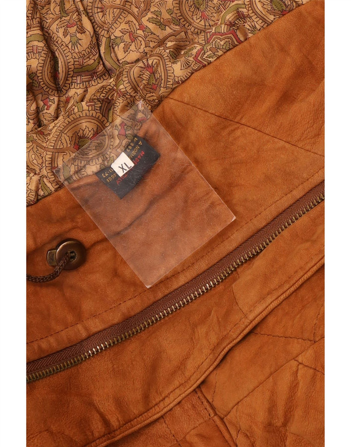 Vintage Mens Suede Jacket UK 42 XL Brown Leather