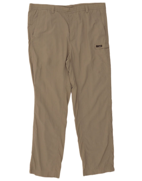 Columbia Mens Hiking Cargo Trousers Small W34 L30 Khaki Nylon