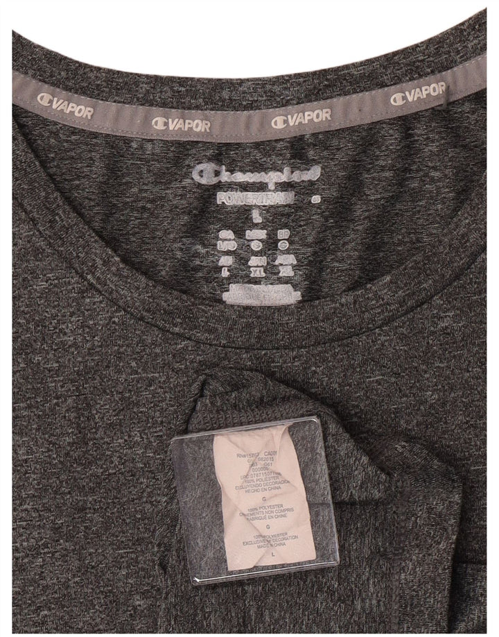 Champion Womens T-Shirt Top UK 16 Large Grey Polyester