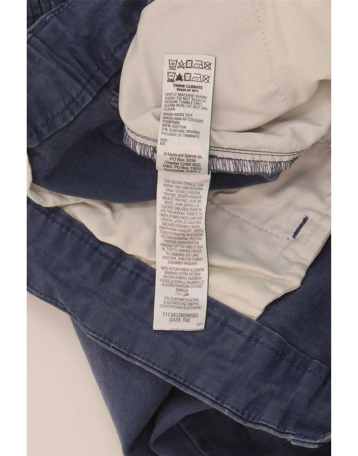 Marks & Spencer Mens Regular Fit Chino Trousers W44 L31 Blue Cotton