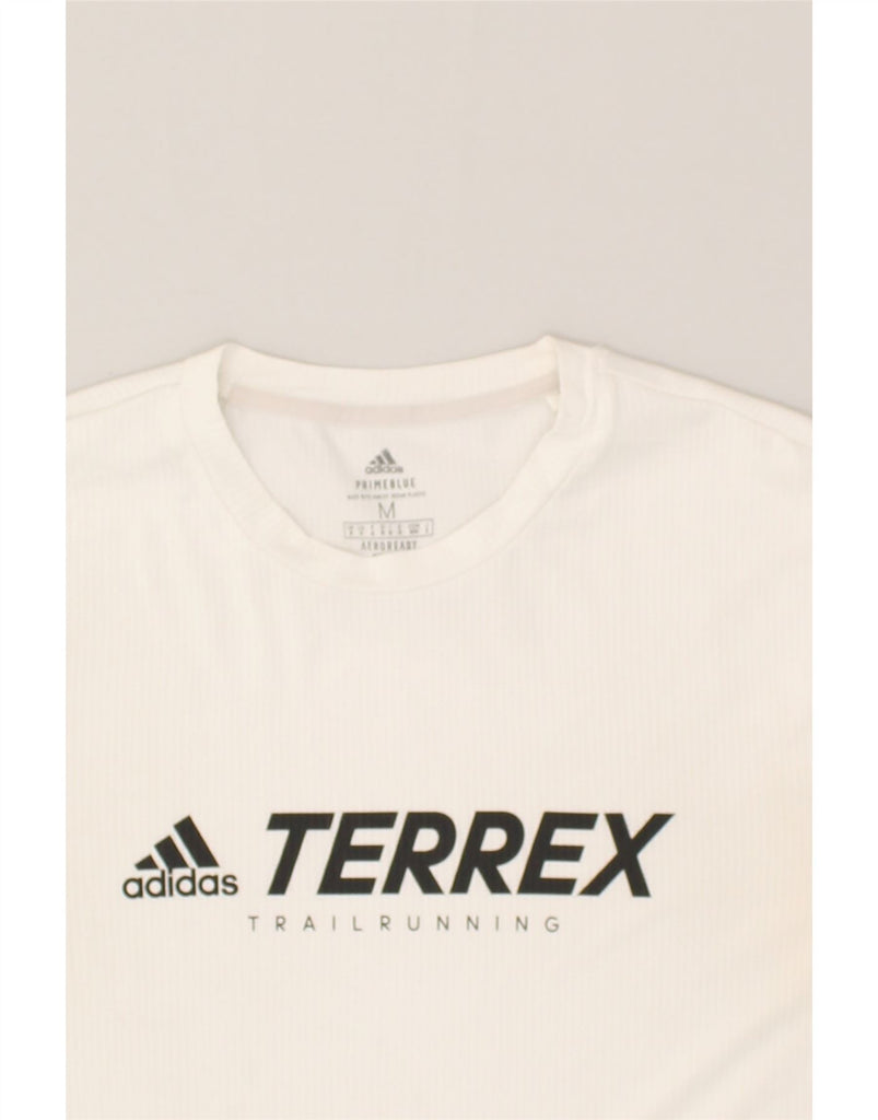 ADIDAS Mens Premium Graphic T-Shirt Top Medium White Polyester | Vintage Adidas | Thrift | Second-Hand Adidas | Used Clothing | Messina Hembry 