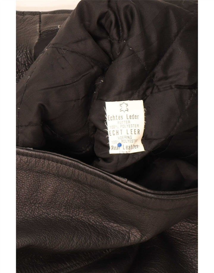 Vintage Mens Leather Biker Jacket UK 36 Small Black
