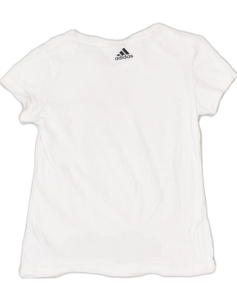 ADIDAS Womens Graphic T-Shirt Top UK 8 Small White Cotton Classic | Vintage | Thrift | Second-Hand | Used Clothing | Messina Hembry 