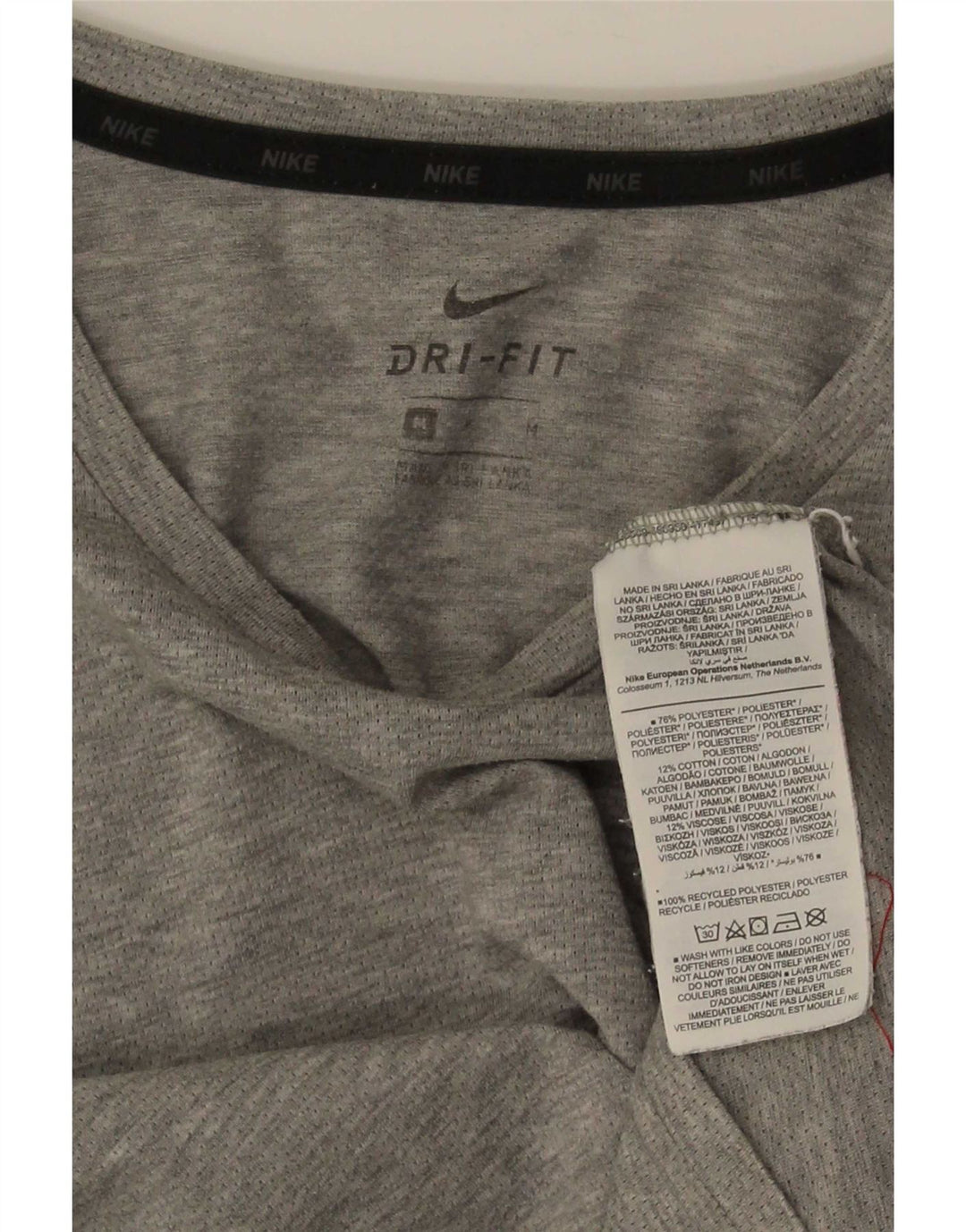 Nike Mens Dri Fit T-Shirt Top Medium Grey Flecked Polyester