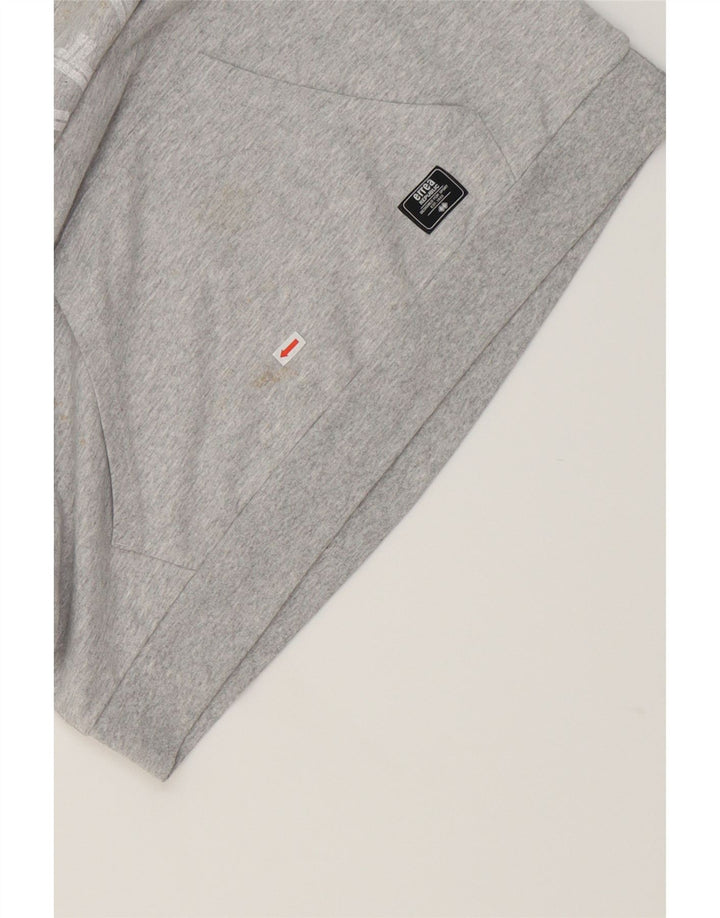 ERREA Womens Graphic Hoodie Jumper UK 16 Large Grey Cotton Vintage Errea and Second-Hand Errea from Messina Hembry 