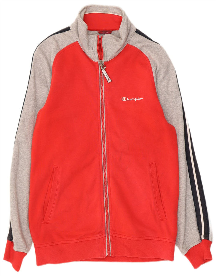 CHAMPION Mens Tracksuit Top Jacket Small Red Colourblock Cotton