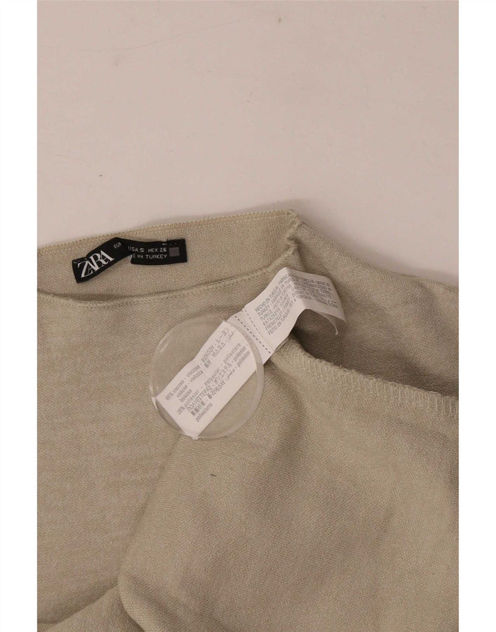 Zara Womens Bodycon Dress UK 8 Small Grey Viscose