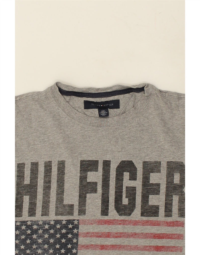 TOMMY HILFIGER Mens Graphic T-Shirt Top Small Grey Cotton | Vintage Tommy Hilfiger | Thrift | Second-Hand Tommy Hilfiger | Used Clothing | Messina Hembry 