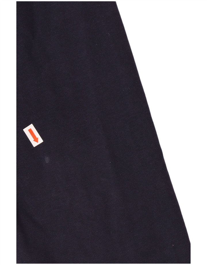 Tommy Hilfiger Womens Graphic Hoodie Jumper UK 14 Medium Navy Blue Cotton