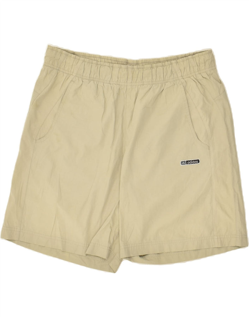 ADIDAS Mens Sport Shorts Large Beige Polyester | Vintage Adidas | Thrift | Second-Hand Adidas | Used Clothing | Messina Hembry 