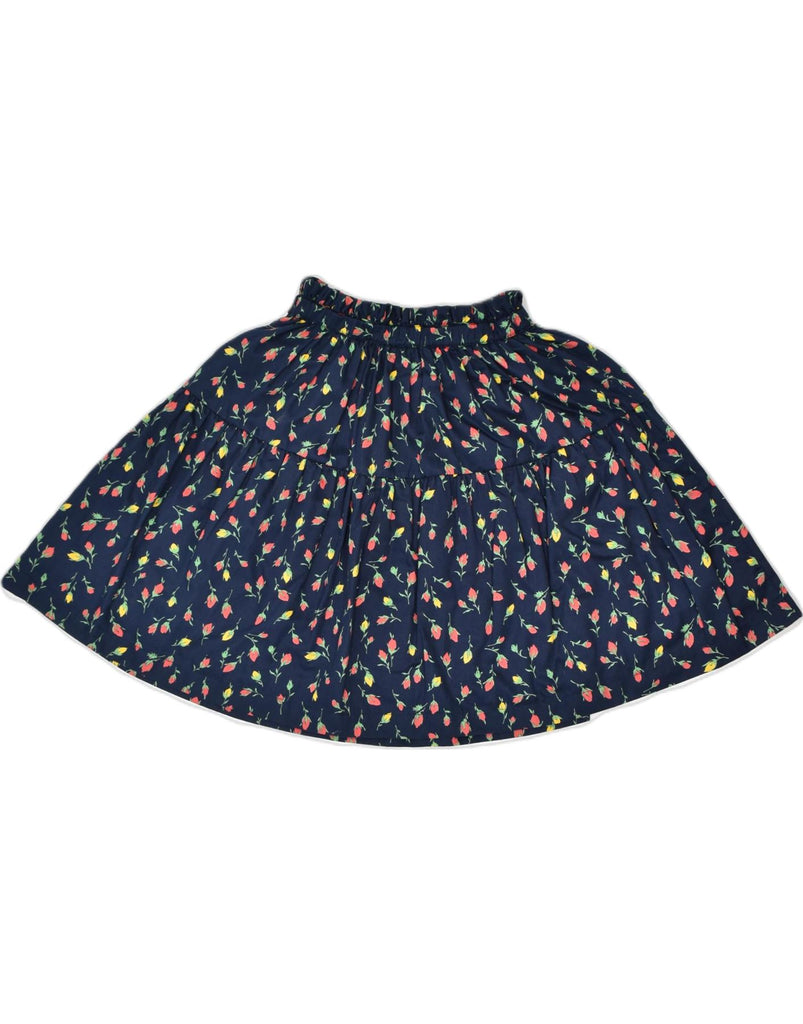 VINTAGE Girls Circle Skirt 5-6 Years W20 Navy Blue Floral Cotton | Vintage | Thrift | Second-Hand | Used Clothing | Messina Hembry 