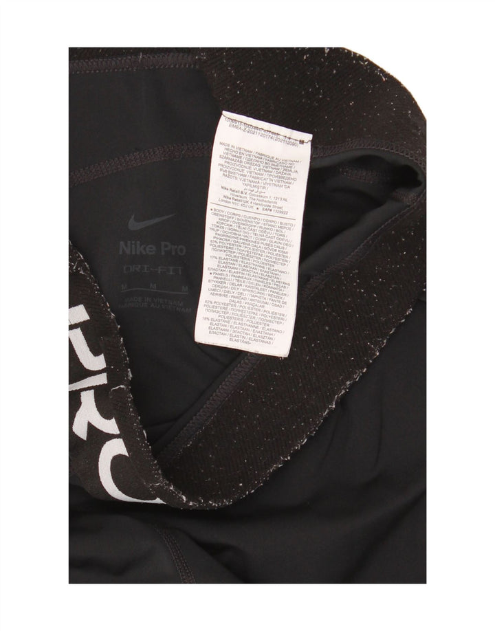 Nike Womens Graphic Leggings UK 12 Medium Black Polyester