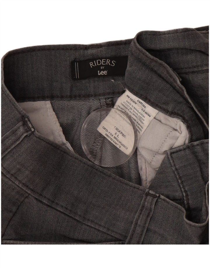 LEE Womens Riders Casual Trousers US 8 Medium W30 L32 Grey Herringbone