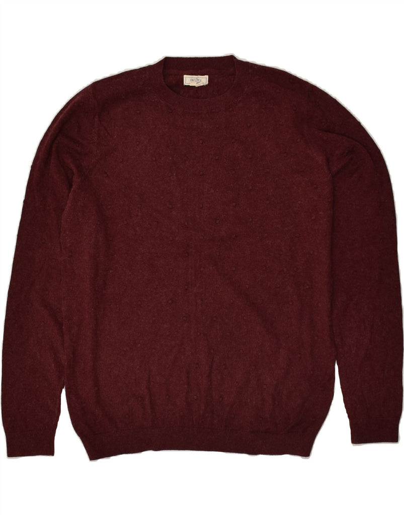 FAT FACE Womens Crew Neck Jumper Sweater UK 14 Medium Burgundy Cotton | Vintage Fat Face | Thrift | Second-Hand Fat Face | Used Clothing | Messina Hembry 