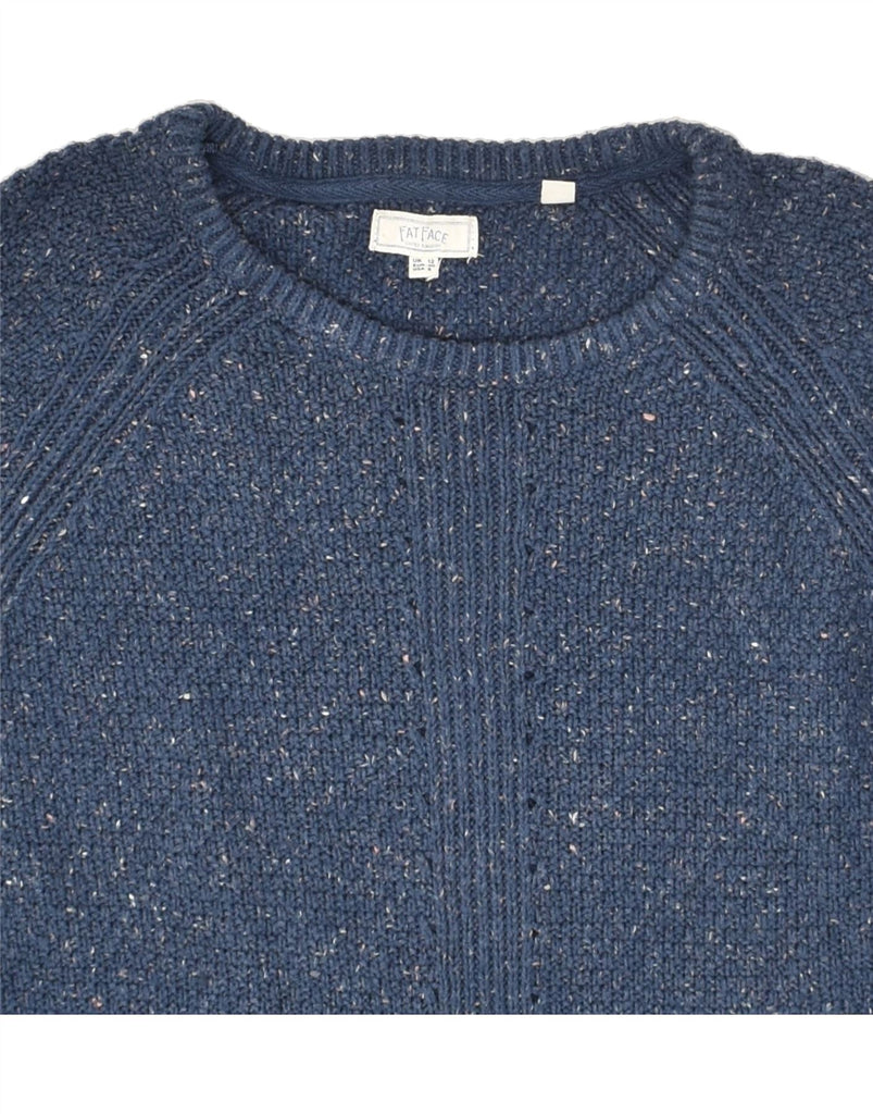 FAT FACE Womens Crew Neck Jumper Sweater UK 12 Medium Navy Blue Flecked | Vintage Fat Face | Thrift | Second-Hand Fat Face | Used Clothing | Messina Hembry 
