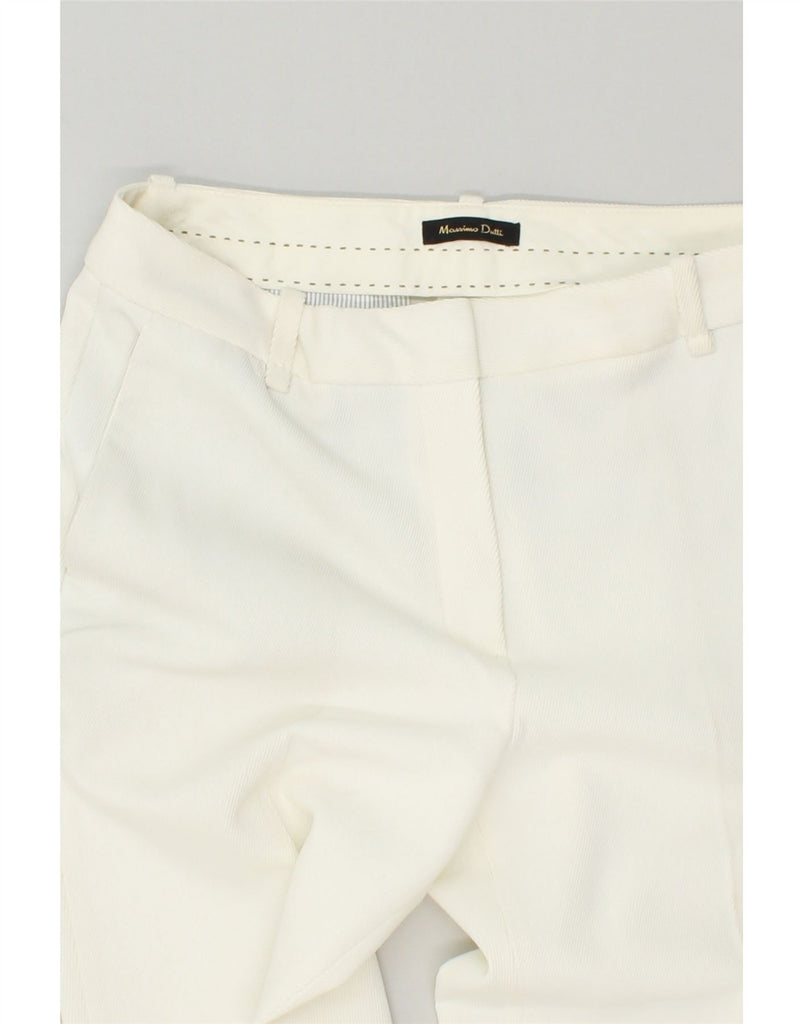 MASSIMO DUTTI Womens Slim Chino Trousers EU 36 XS W26 L28 White Polyester | Vintage Massimo Dutti | Thrift | Second-Hand Massimo Dutti | Used Clothing | Messina Hembry 