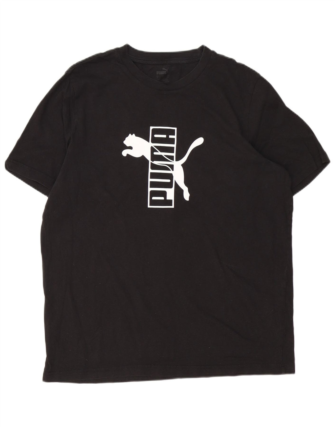 Puma Mens Graphic T-Shirt Top Large Black Cotton