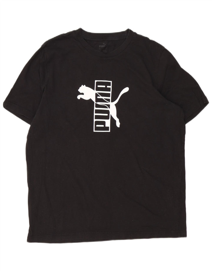 Puma Mens Graphic T-Shirt Top Large Black Cotton