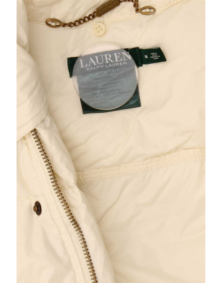 Ralph Lauren Womens Padded Coat UK 14 Medium Off White Nylon