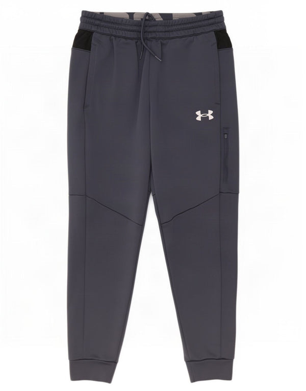 Under Armour Mens Tracksuit Trousers Joggers Medium Grey Colourblock